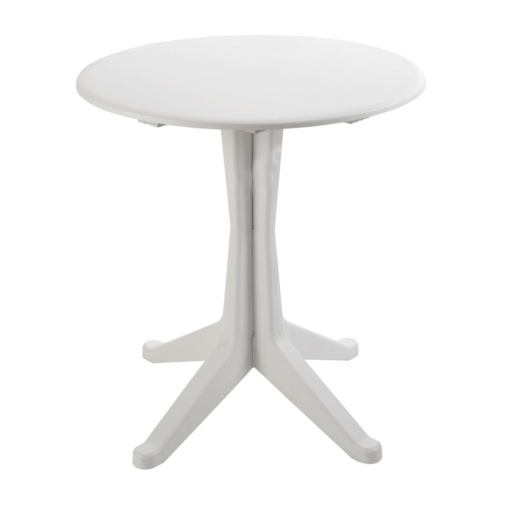 Ipae-Progarden - Table ronde en résine couleur blanc LEVANTE - Tables de jardin