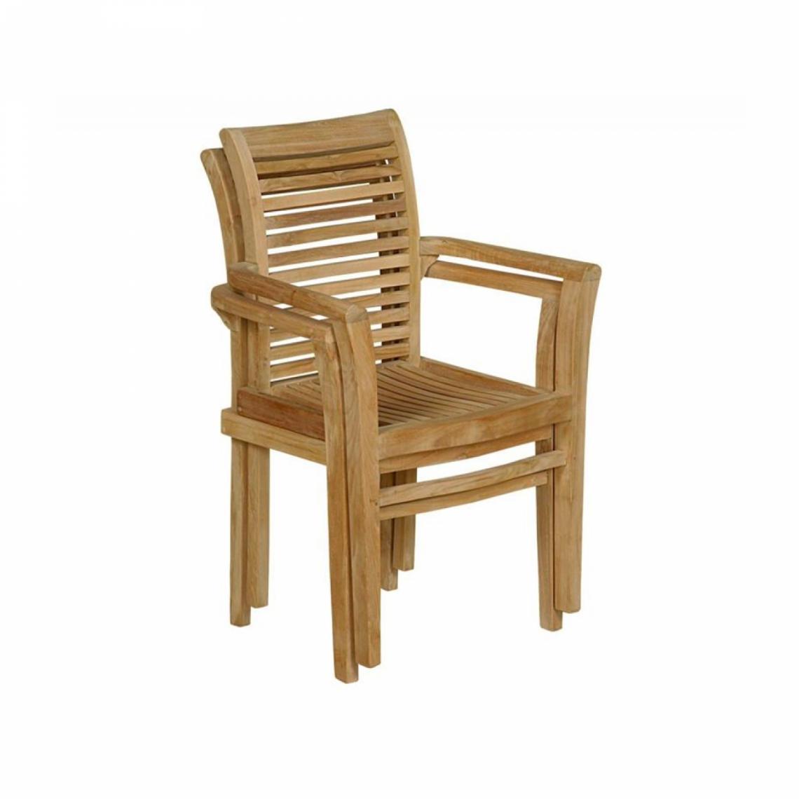 Concept Usine - Kursi - Lot de 2 chaises teck empilables - Chaises de jardin