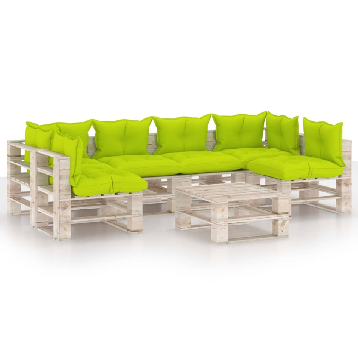 Vidaxl - vidaXL Salon de jardin palette 7 pcs avec coussins Bois de pin - Ensembles canapés et fauteuils