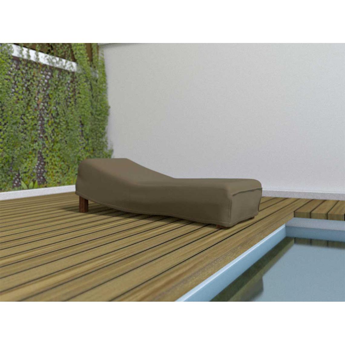 Nortene - Housse de protection pour chaise longue COVERTOP - Taupe - 200 x 80 x 40 cm - Fauteuil de jardin