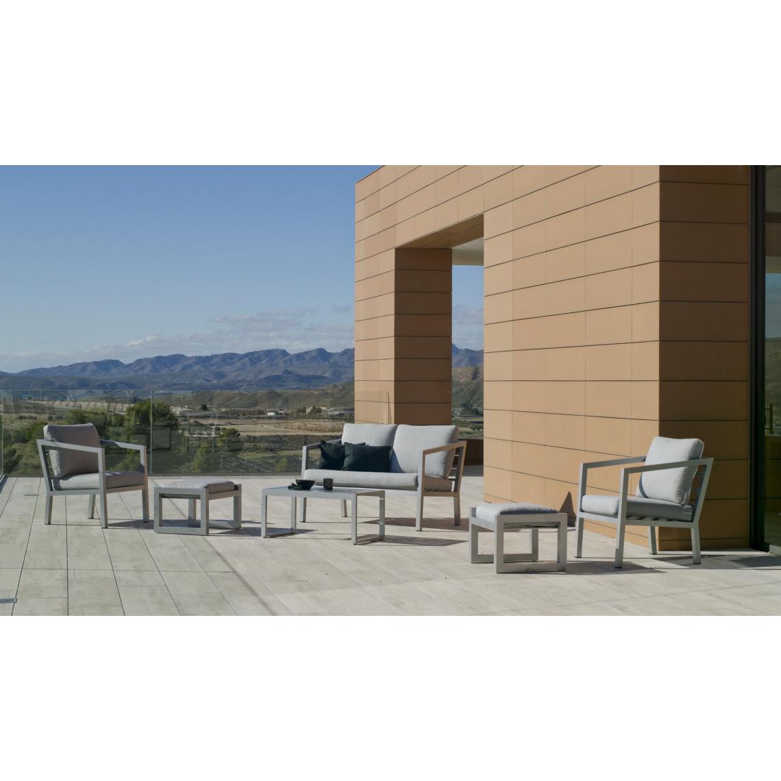 Hevea - Salon de jardin en aluminium 4/6 places Aurana - Ensembles tables et chaises