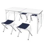 Vidaxl - vidaXL Table pliante de camping hauteur ajustable avec 4 tabourets - Ensembles tables et chaises
