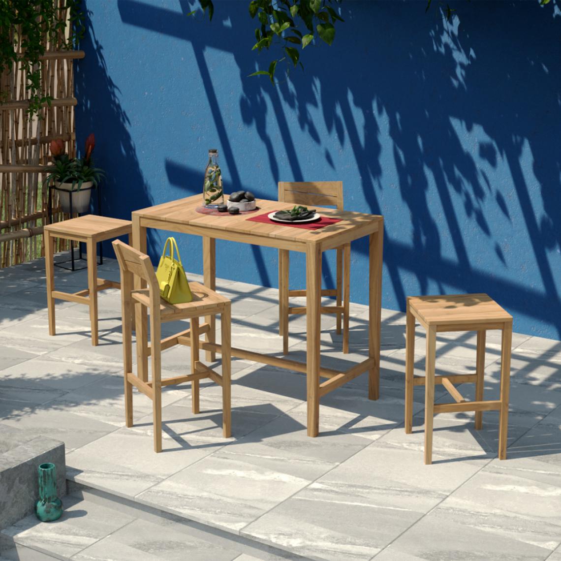 Rendez Vous Deco - Table de bar extérieur Tunga 120 cm - Tables de jardin