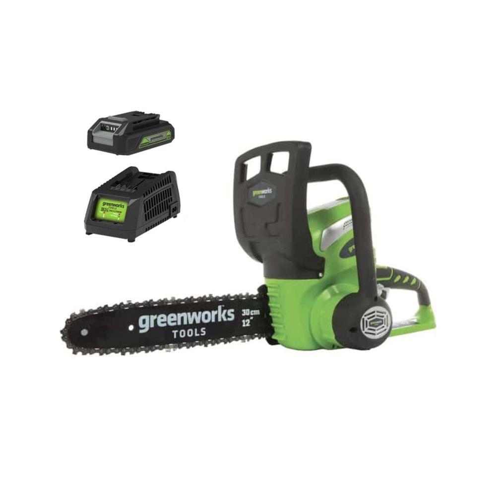 Greenworks - Tronçonneuse GREENWORKS 40V - 30 cm - 1 batterie 2.0 Ah - 1 chargeur - G40CS30K2 - Tronçonneuses