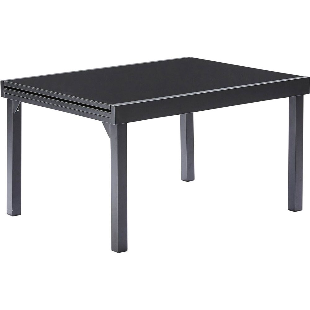 Wilsa Garden - Table de jardin extensible en aluminium noir 8/12 places - Ensembles tables et chaises