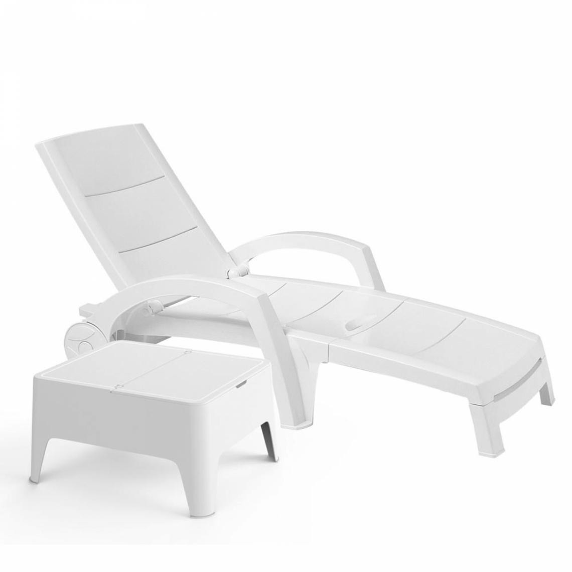 Concept Usine - Ocean/ Alaska - Bain de soleil et petite table basse blanc - Ensembles tables et chaises