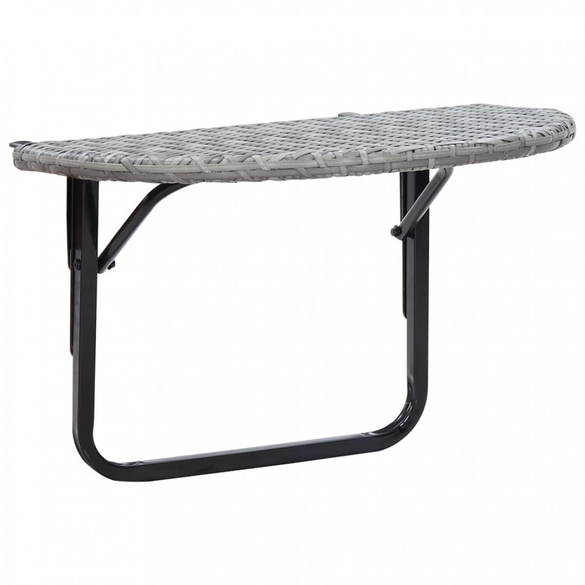 Icaverne - sublime Mobilier de jardin reference Panama Table de balcon Gris 60x60x50 cm Résine tressée - Tables de jardin