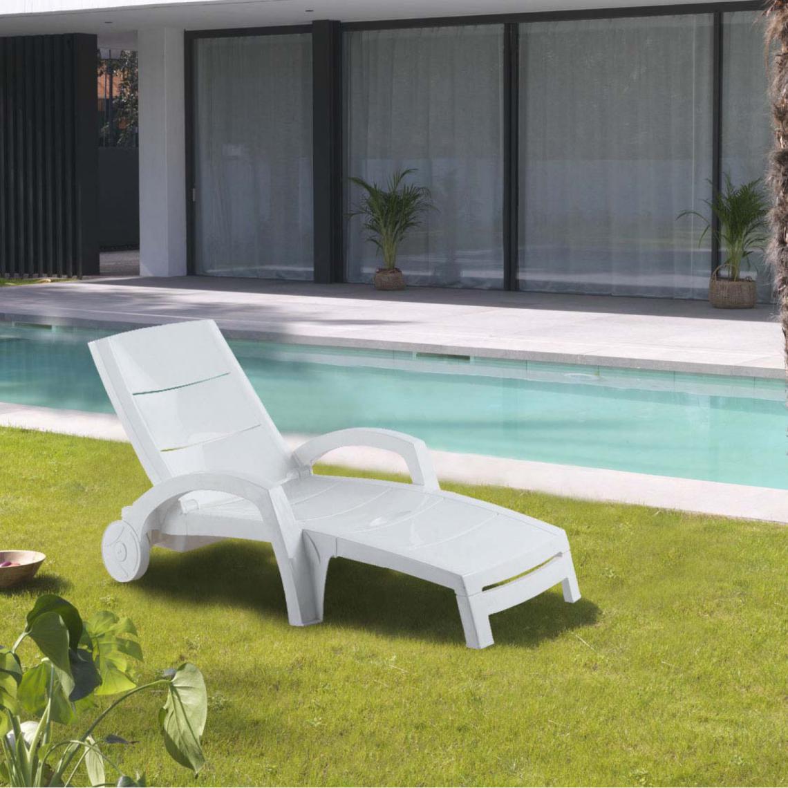 Concept Usine - Océan - Bain de soleil blanc - Transats, chaises longues