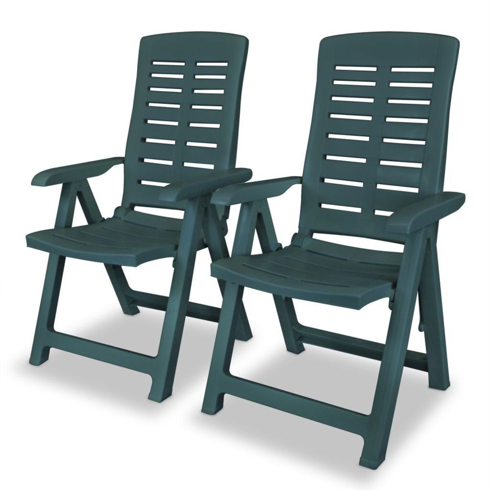 Vidaxl - vidaXL Chaise inclinable de jardin Plastique Vert - Chaises de jardin
