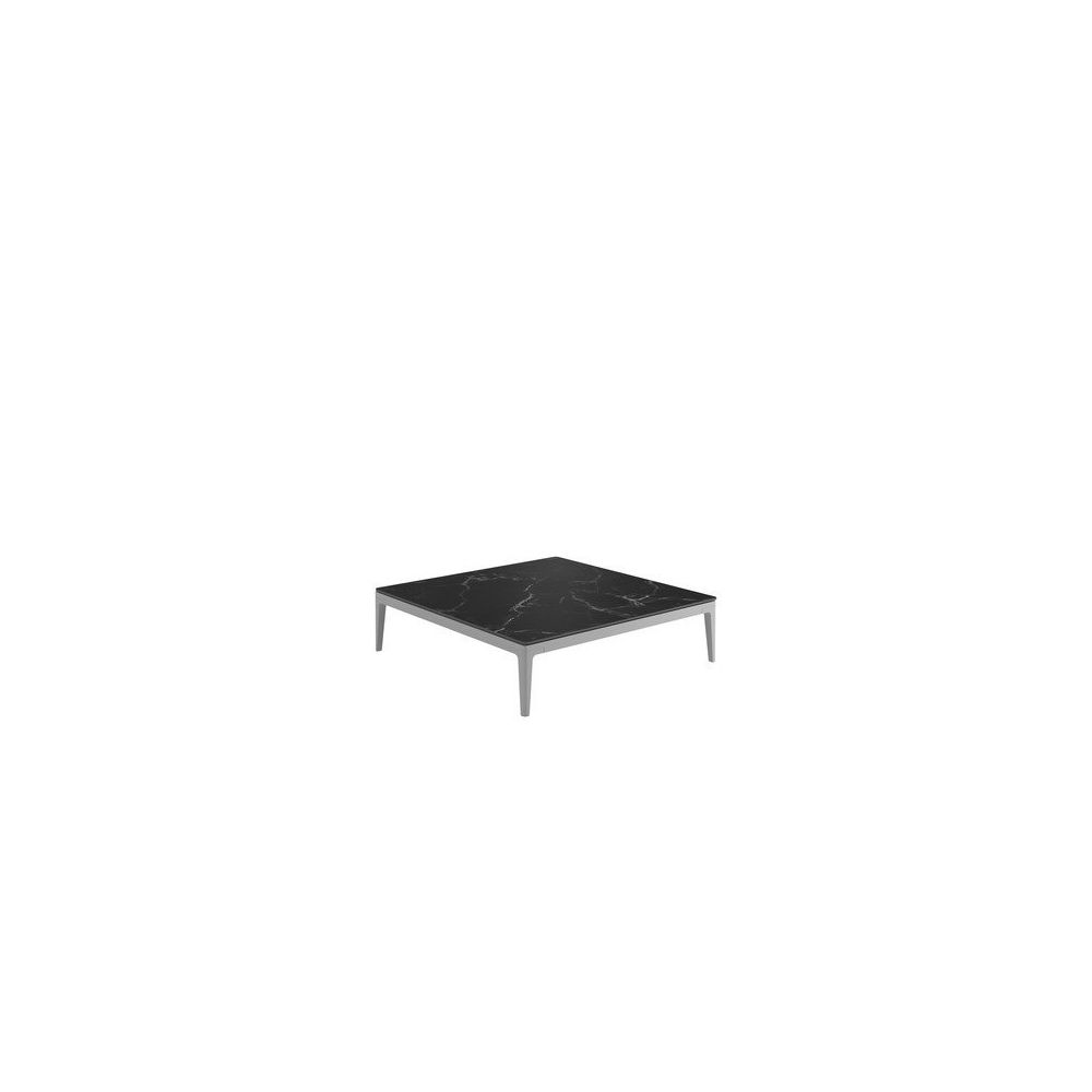 Gloster - Table Grid en céramique - Céramique noire - blanc - Tables de jardin