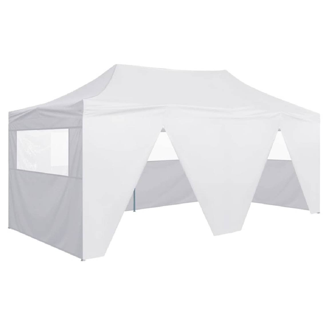 Chunhelife - Tente de réception pliable avec 4 parois 3x6 m Acier Blanc - Marquise, auvent