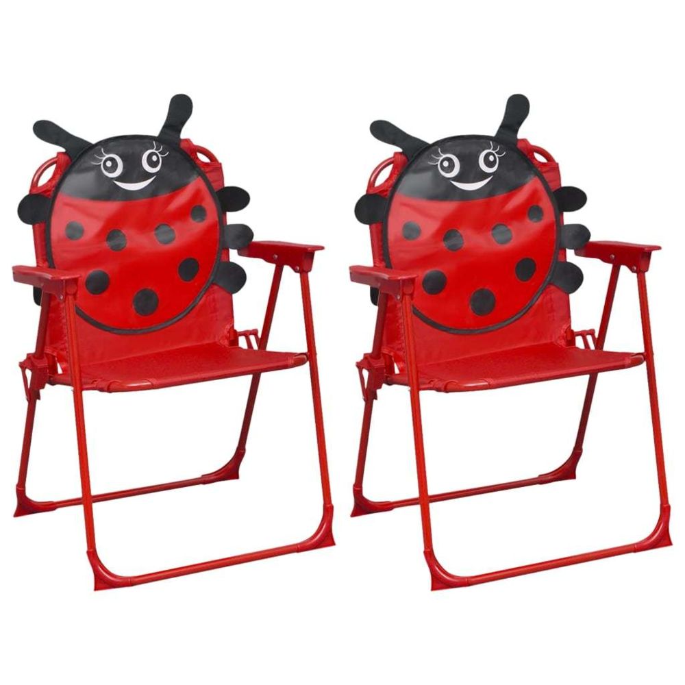 Uco - UCO Chaises de jardin pour enfants 2 pcs Rouge Tissu - Chaises de jardin