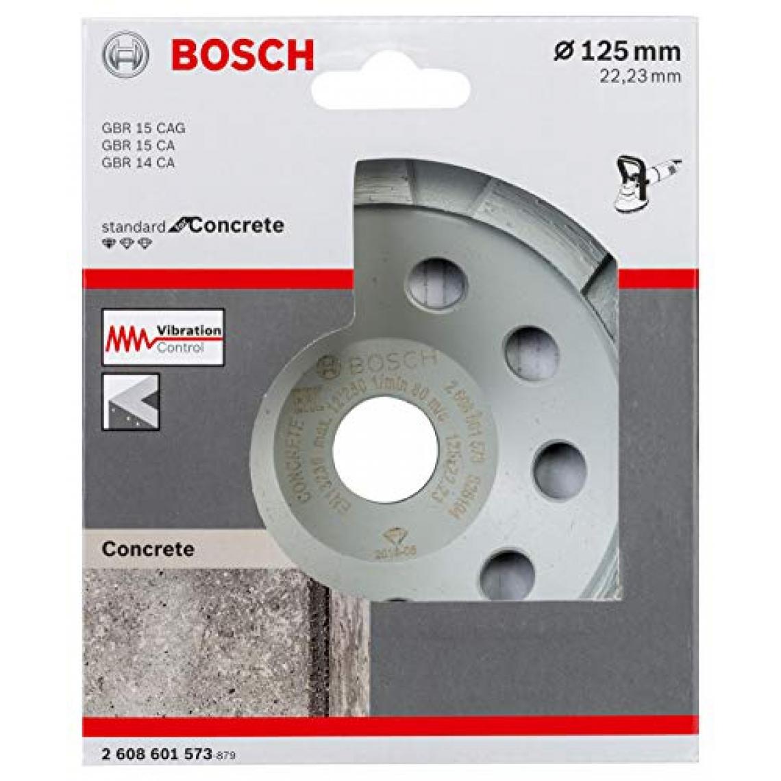 Bosch - 2608601573 Meules Diamant Standard for Concrete (pour Béton, 125 x 22,23 x 5 mm, Accessoires Meuleuse Angulaire) - Accessoires ponçage