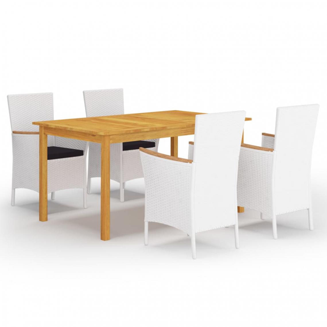 Chunhelife - Ensemble de salle à manger de jardin 5 pcs - Ensembles tables et chaises