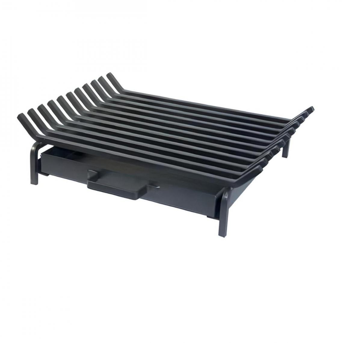 Visiodirect - Grille horizontal avec tiroir coloris Noir - 50 x 40 cm - Accessoires barbecue