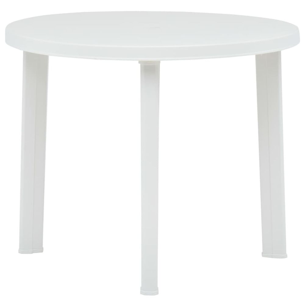 Vidaxl - vidaXL Table de jardin Blanc 89 cm Plastique - Tables de jardin