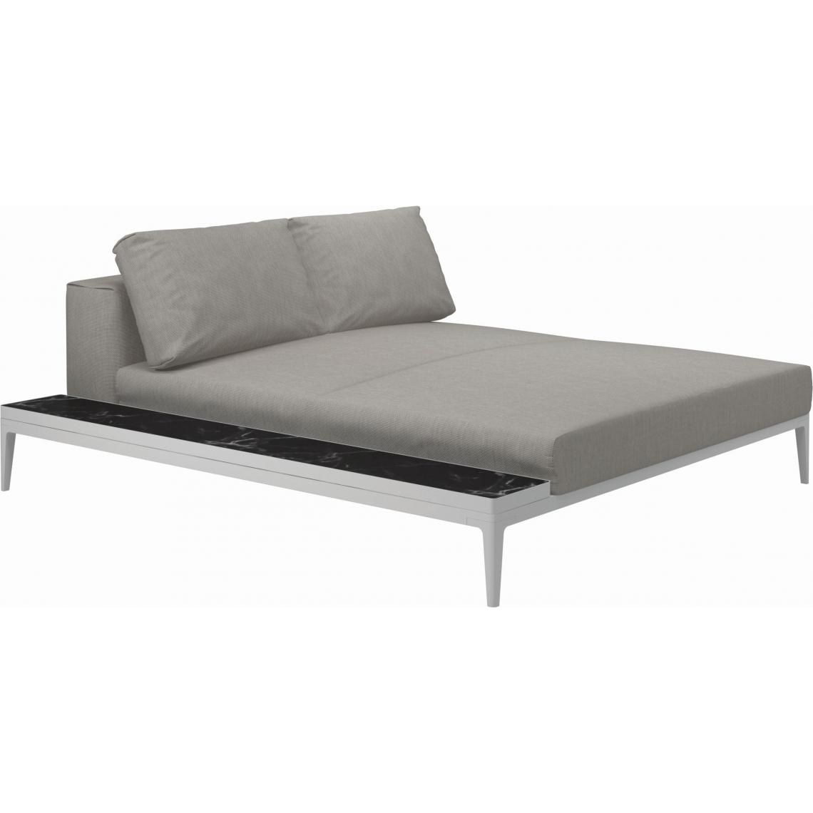 Gloster - Canapé Grid Module de relaxation avec table - GlosterGridNeroCeramic - blanc - Fife Grey - Ensembles canapés et fauteuils