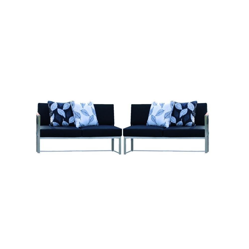 Jan Kurtz - Groupe de canapés Lux Lounge - Variante 4 - acier inoxydable - noir - Ensembles canapés et fauteuils