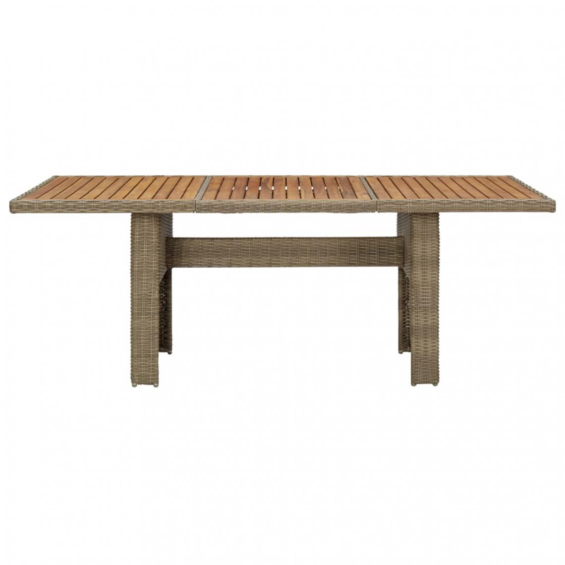 Icaverne - Icaverne - Tables de jardin selection Table à dîner de jardin Marron 200x100x74 cm Résine tressée - Tables de jardin