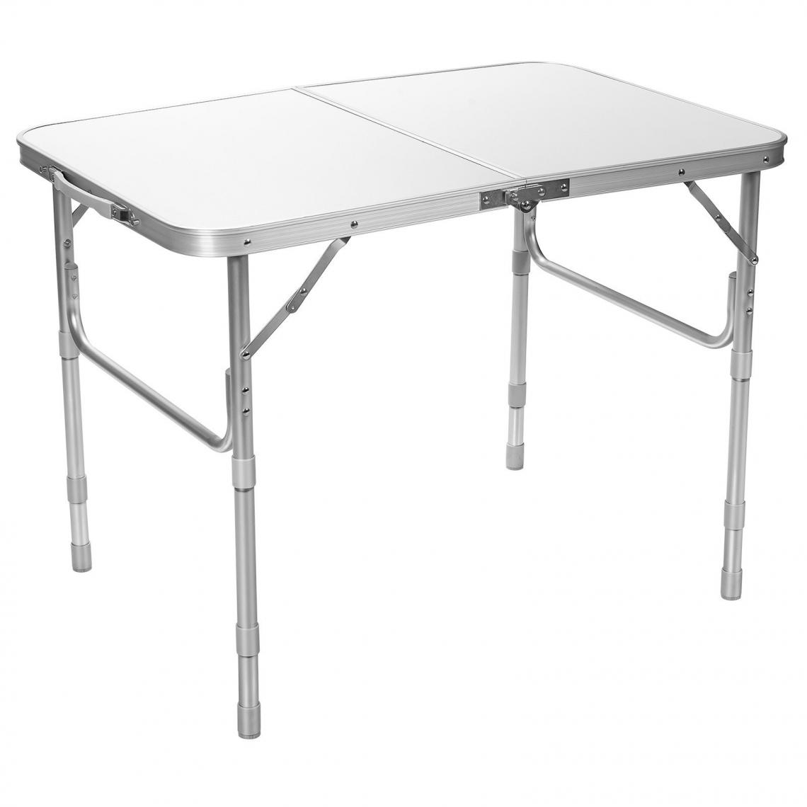 Helloshop26 - Table de camping pliable en aluminium avec poignée de transport table d’extérieur réglable en hauteur à 3 positions 20_0001174 - Tables de jardin