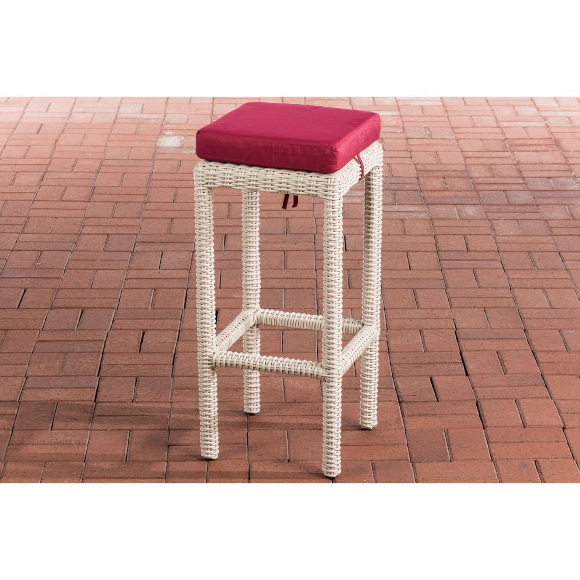 Icaverne - sublime Tabouret de bar collection Washington 5 mm rouge rubis couleur perle blanche - Ensembles tables et chaises
