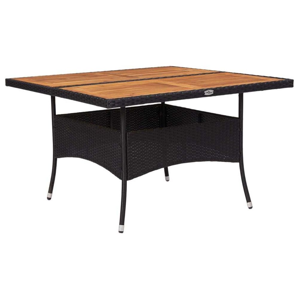 Uco - UCO Table d'extérieur Noir Résine tressée et bois d'acacia solide - Tables de jardin