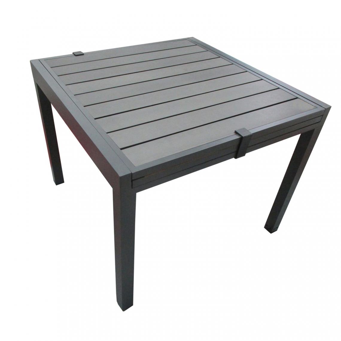 Toilinux - Table de jardin extensible en aluminium avec plateau composite Byron de 4 à 8 personnes - Gris Anthracite - Tables de jardin