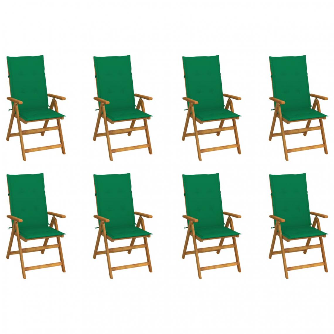 Vidaxl - vidaXL Chaises pliables de jardin avec coussins 8 pcs Bois d'acacia - Chaises de jardin