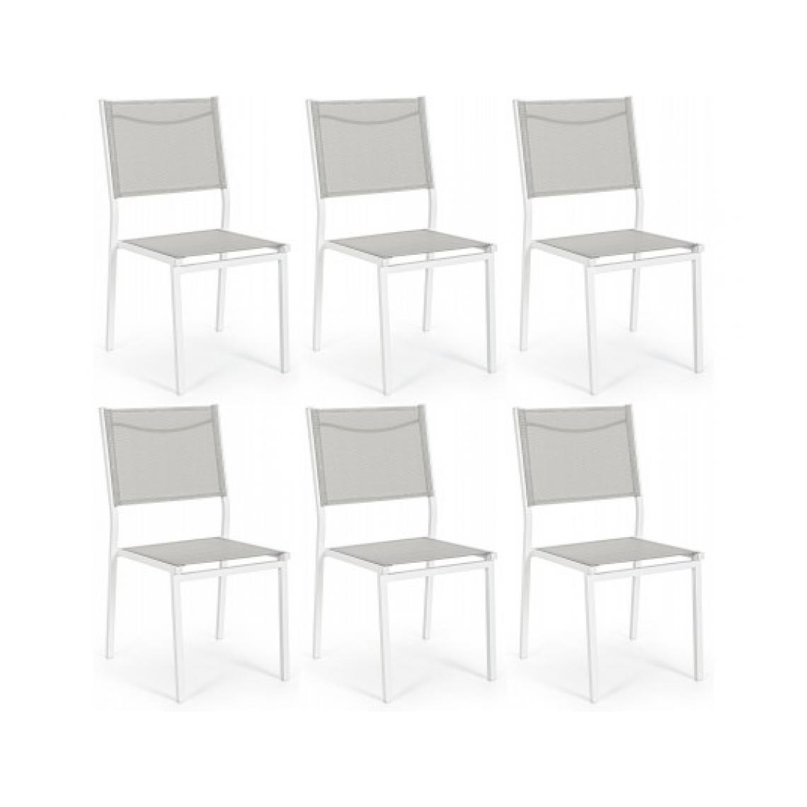 Bizzotto - Chaise Lot de 6 chaises Hilde blanche - Chaises de jardin