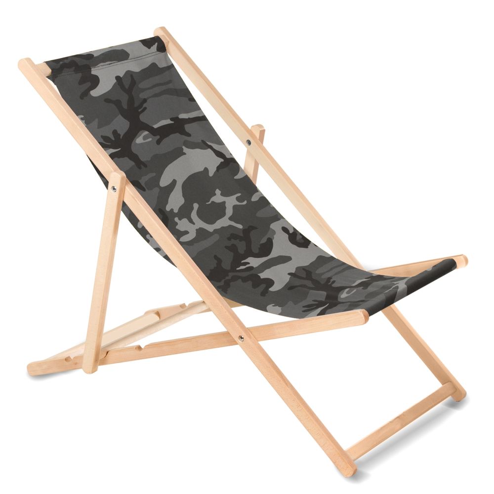 Greenblue - Chaise longue de jardin GreenBlue GB183 camouflage gris - Transats, chaises longues