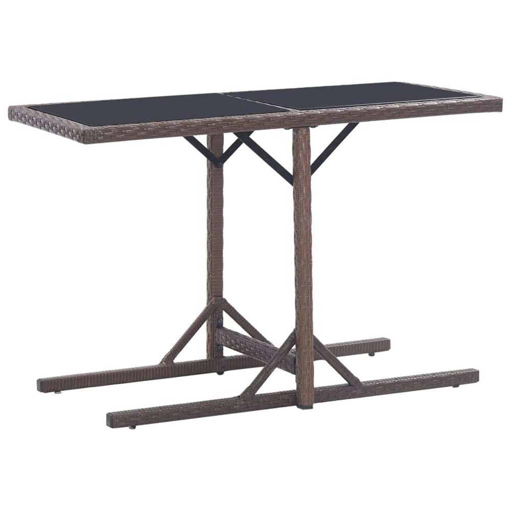 Uco - UCO Table de jardin Marron 110x53x72 cm Verre et résine tressée - Tables de jardin