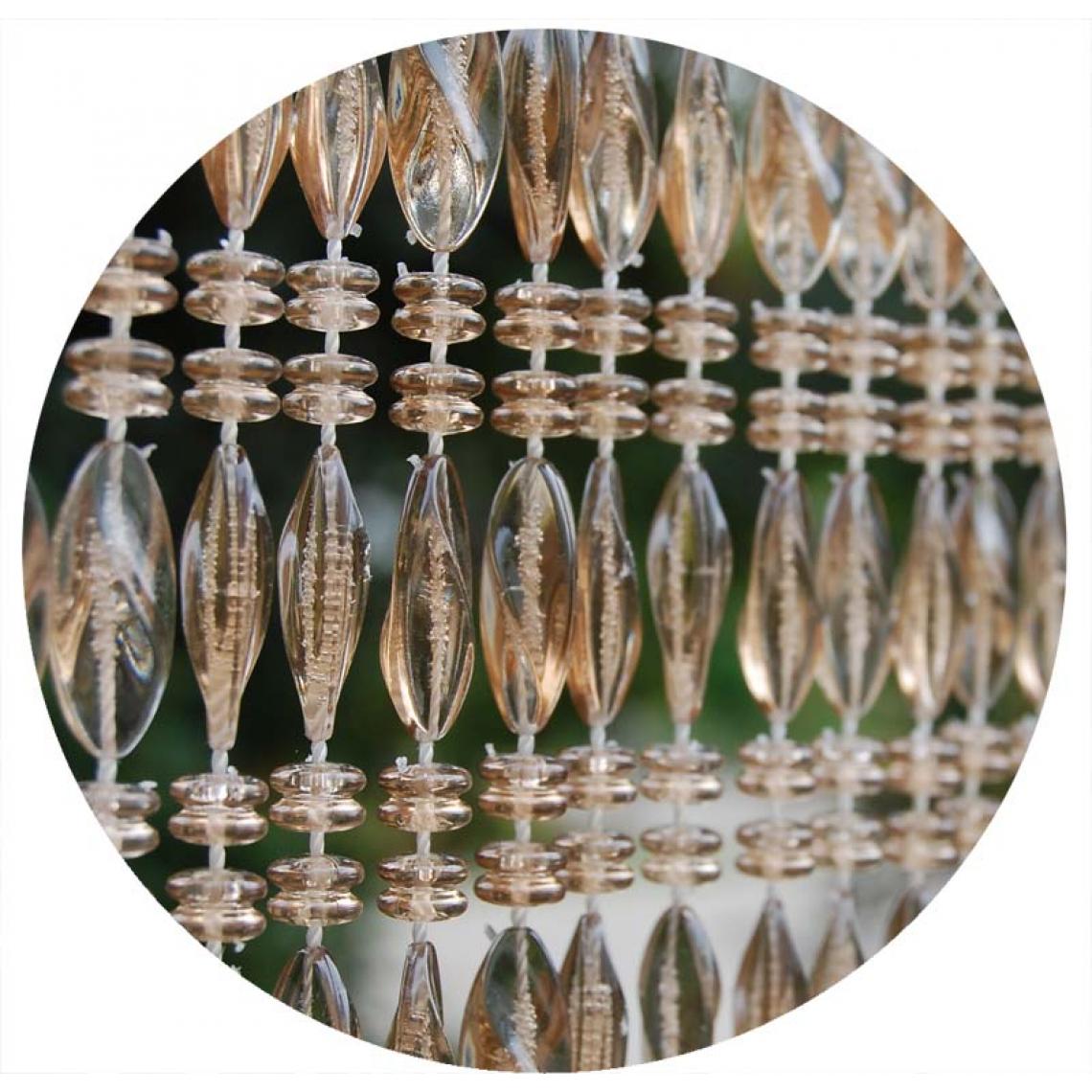 La Tenda - Rideau de porte en perles brunes Elba 100 x 230 cm - Store compatible Velux