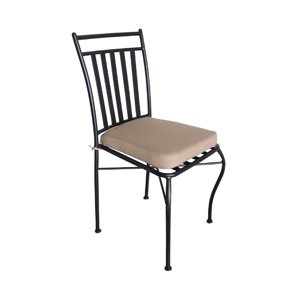Chillvert - Chaise de Jardin Chillvert Tivoli Acier 40,5x50,5x89 cm Empilable Noir avec Coussin - Chaises de jardin