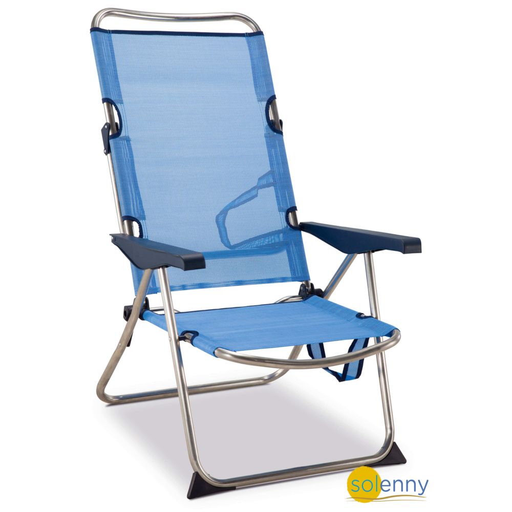 Solenny - Chaise plage-lit positions Haute, en aluminium et textilï¿½ne, patte dossier pliable Solenny - Chaises de jardin