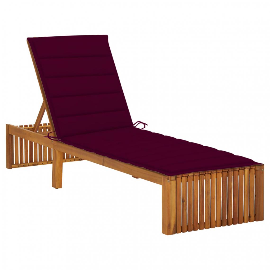 Vidaxl - vidaXL Chaise longue avec coussin Bois d'acacia solide - Transats, chaises longues