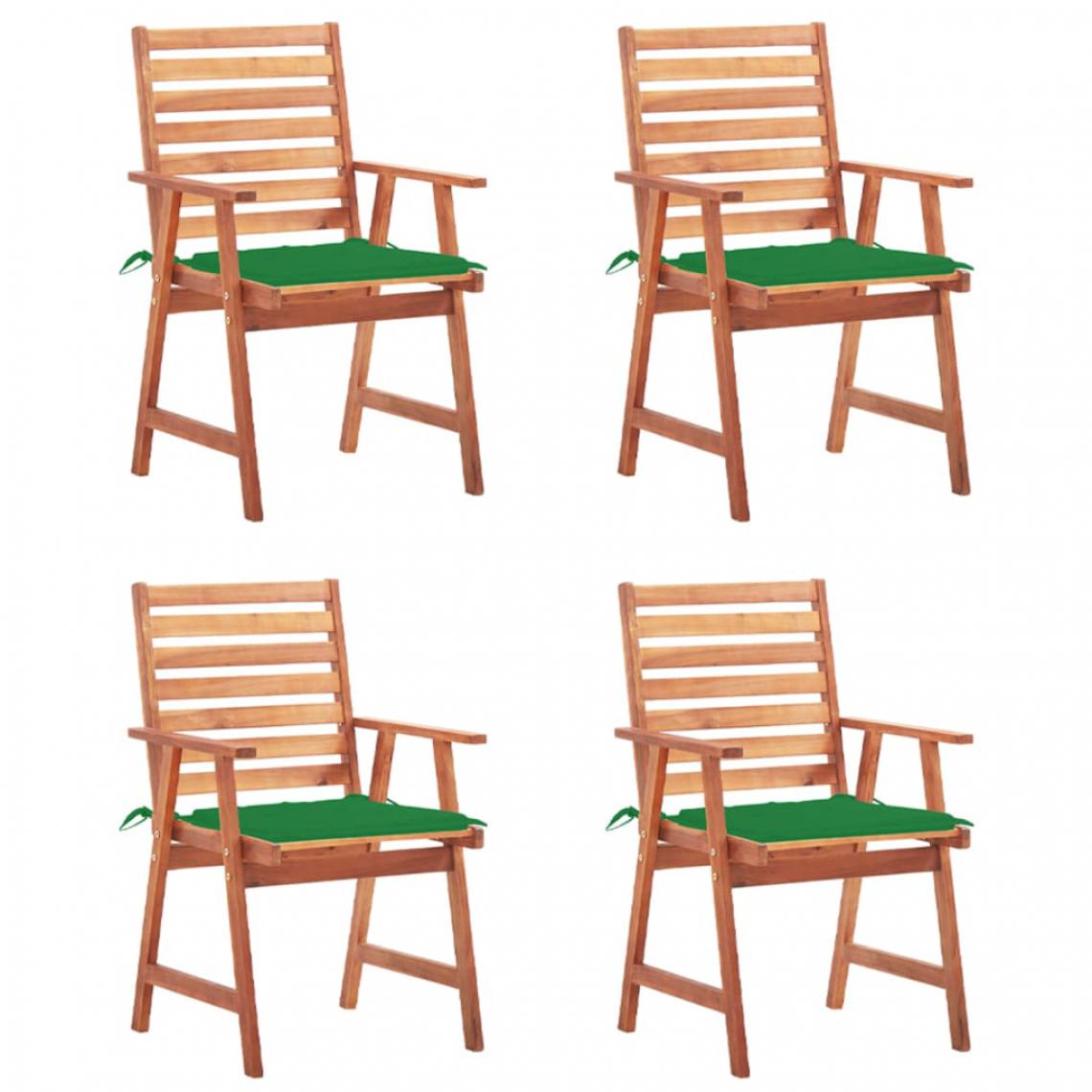 Vidaxl - vidaXL Chaises à dîner d'extérieur 4 pcs avec coussins Acacia massif - Chaises de jardin