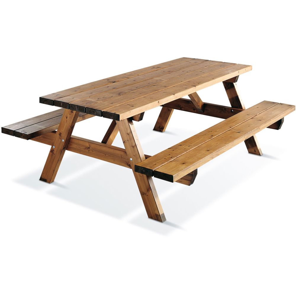 Jardipolys - GARDEN 200B - Table pique-nique - teintée marron - L. 200 cm - Ensembles tables et chaises