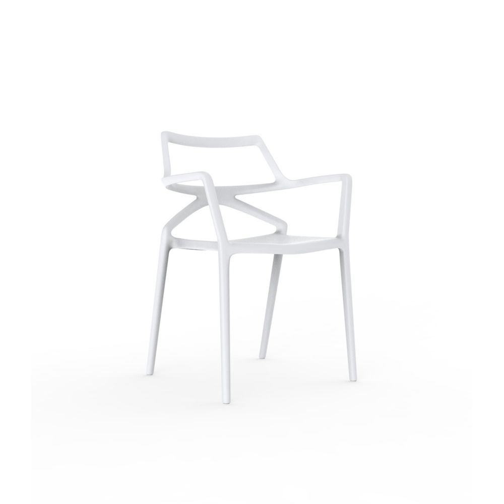 Vondom - Chaise avec accoudoirs Delta - blanc - Chaises de jardin