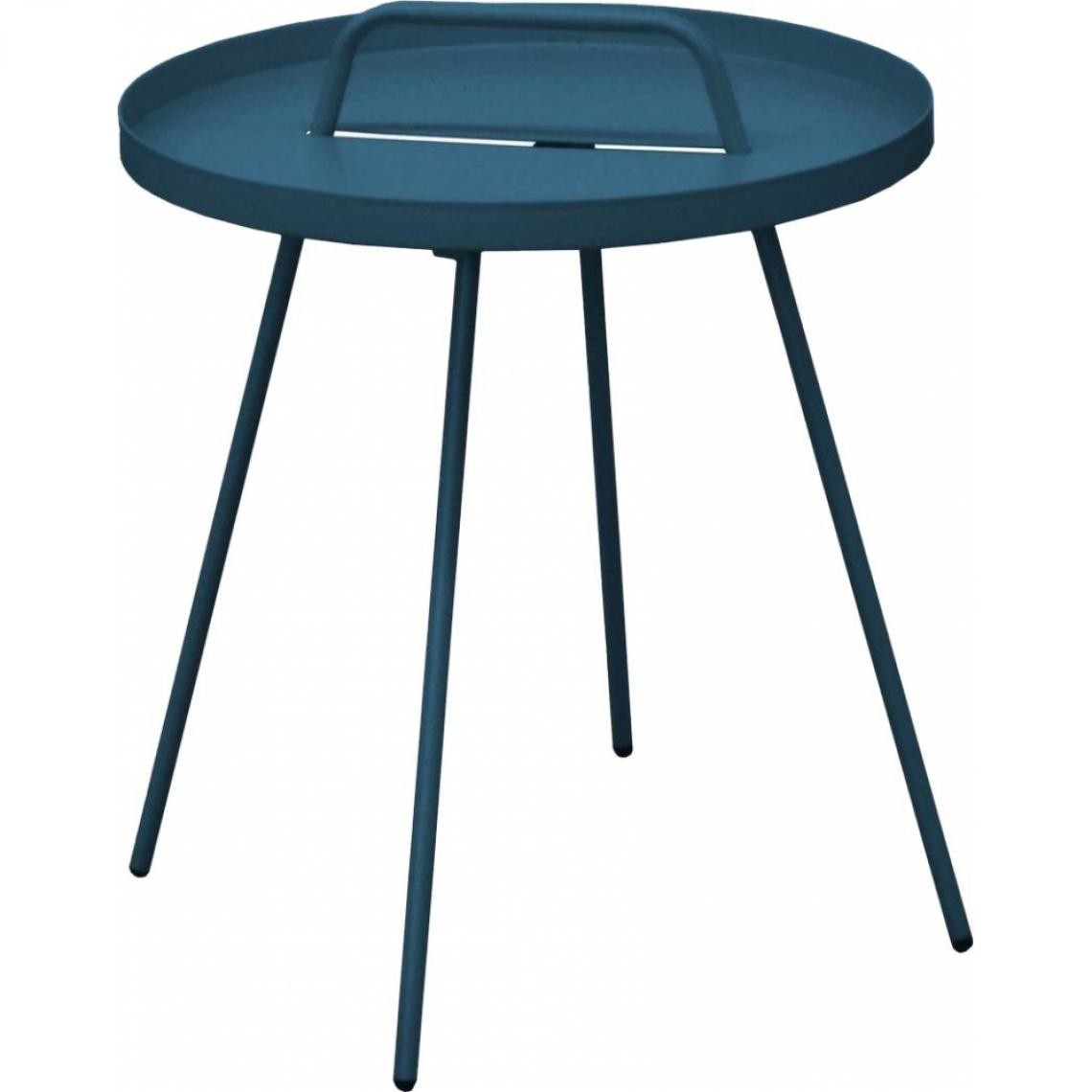Proloisirs - Table basse en acier Flower 44 cm bleu - Tables de jardin