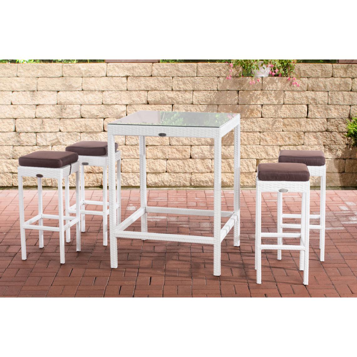 Icaverne - Distingué Bar de jardin gamme Washington terra marron couleur blanc - Ensembles tables et chaises