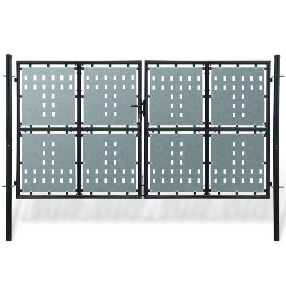 Vidaxl - vidaXL Portail simple de clôture Noir 300x200 cm - Portillon