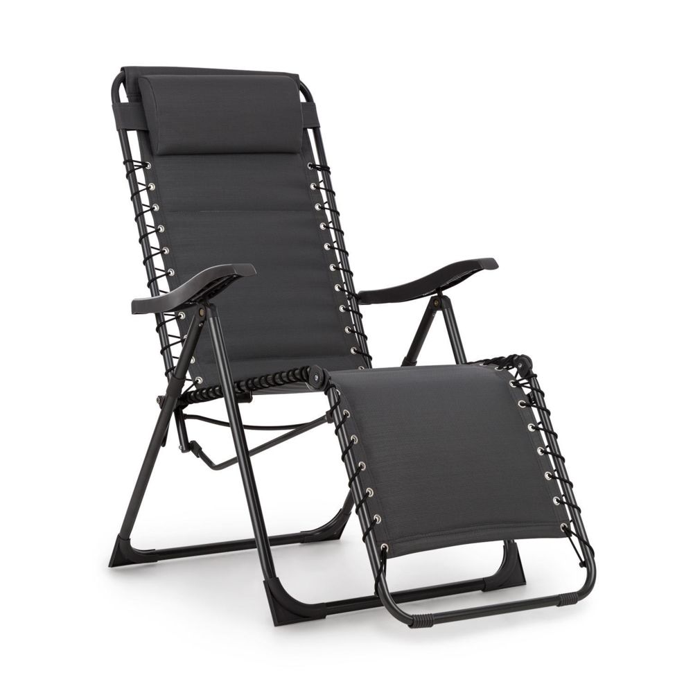 Blumfeldt - Blumfeldt California Dreaming Chaise de jardin transat pliant cadre acier gris - Chaises de jardin