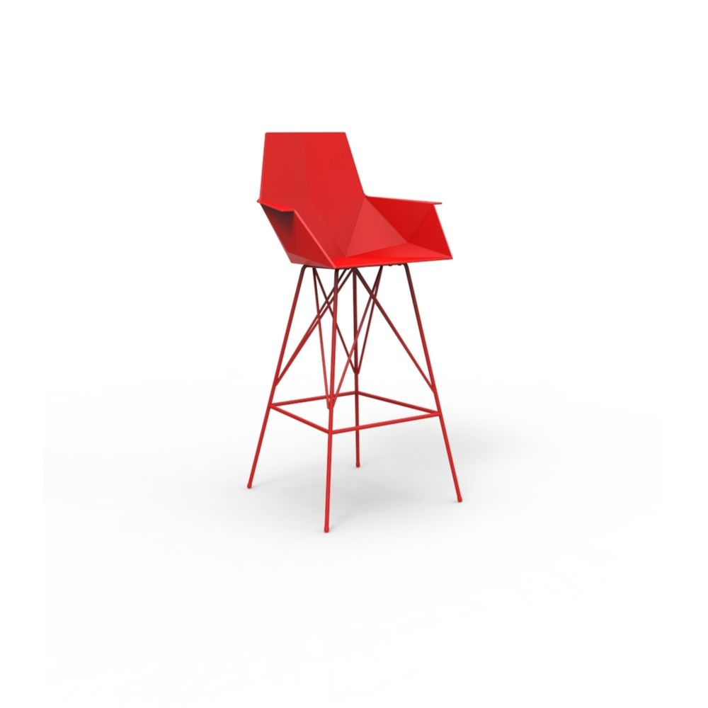 Vondom - Tabouret de bar avec accoudoirs FAZ - Hauteur 111 cm - rouge - Chaises de jardin