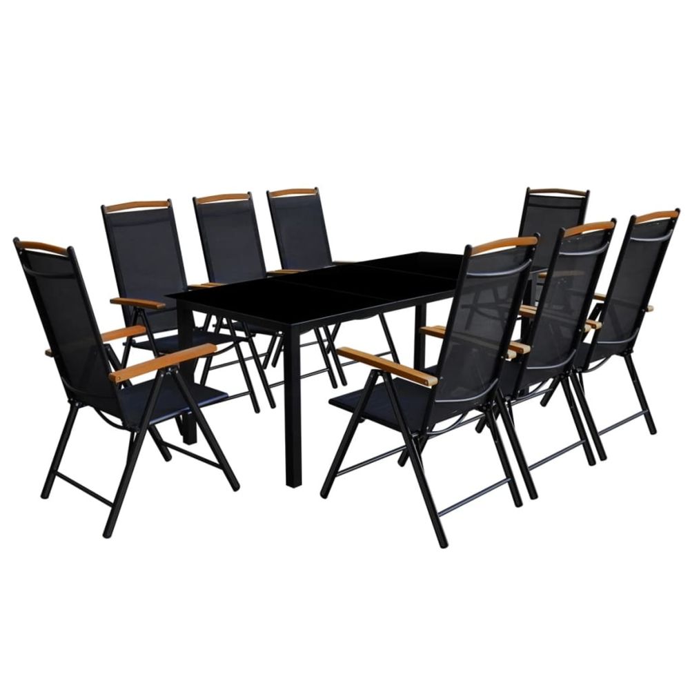 Uco - UCO Mobilier à dîner de jardin 9 pcs et chaises pliables Aluminium - Ensembles tables et chaises