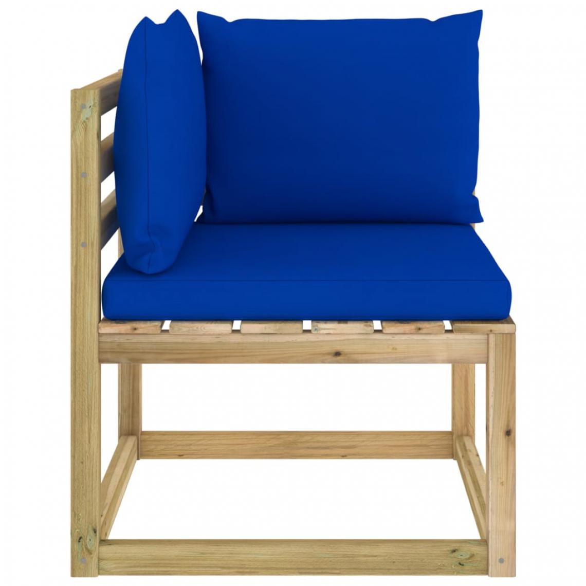 Vidaxl - vidaXL Canapé d'angle de jardin avec coussins Bois imprégné de vert - Ensembles canapés et fauteuils