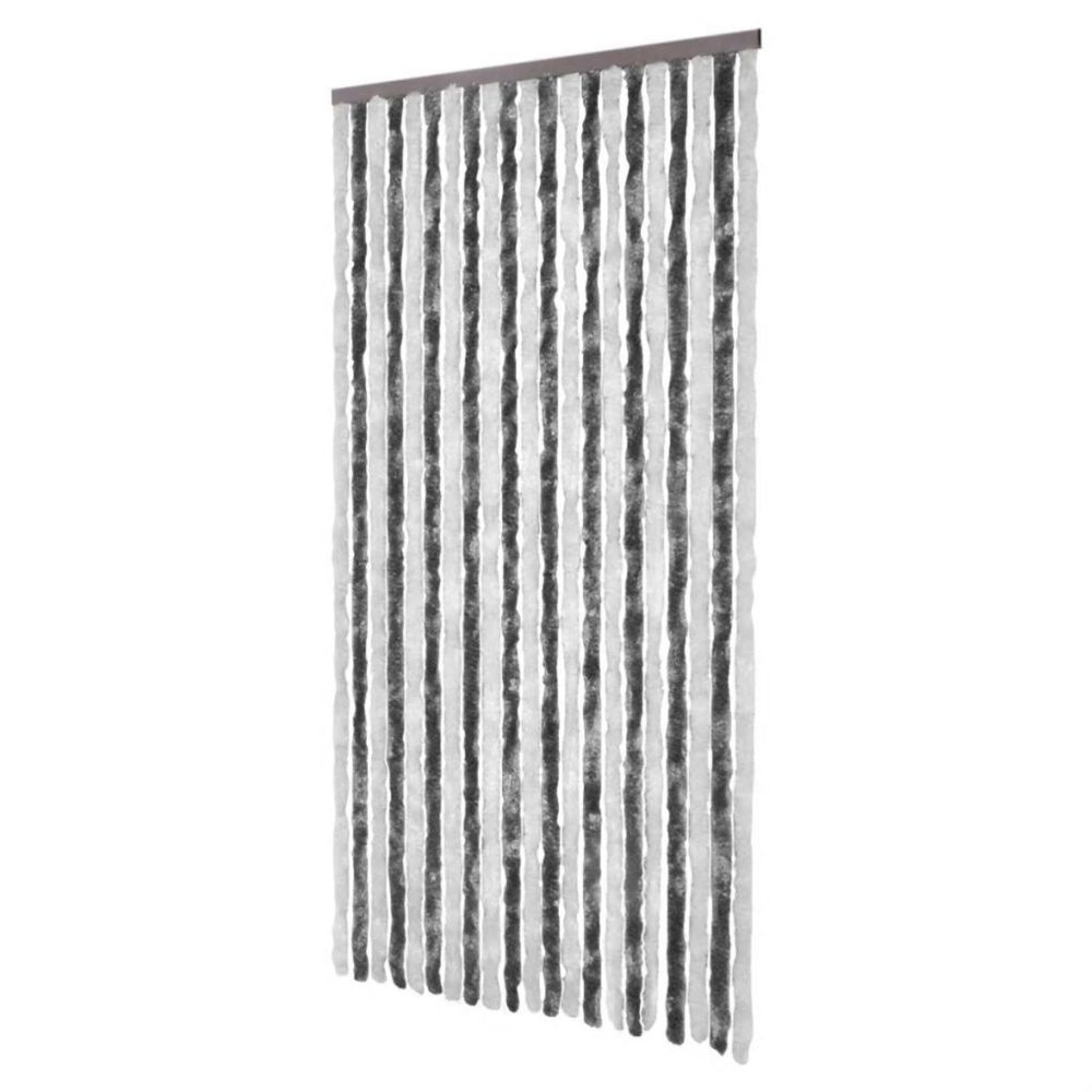 marque generique - Icaverne - Moustiquaires pour fenêtre collection Rideau de porte chenille gris et blanc 100 x 220 cm - Moustiquaire Fenêtre