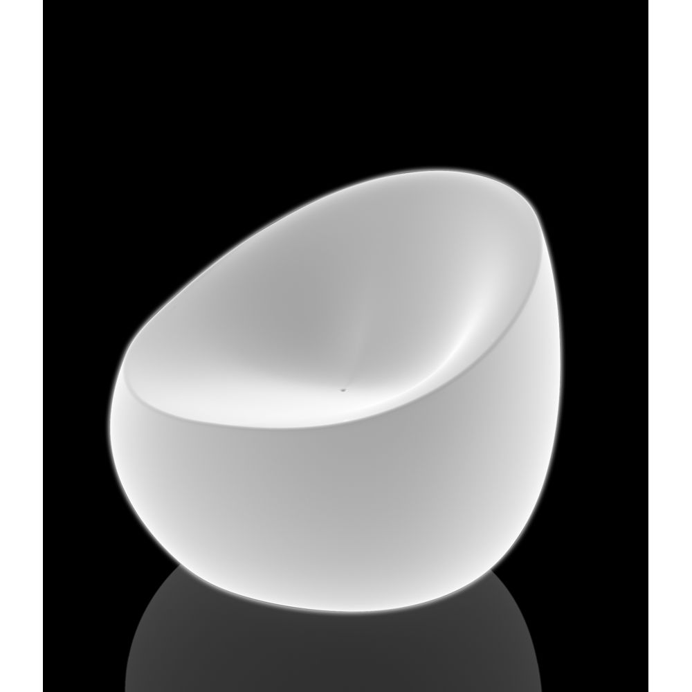 Vondom - Chaise Stone Lounge - blanc glace (transparent) - éclairé - Chaises de jardin