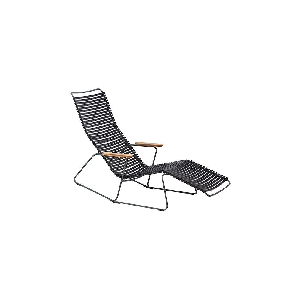 Houe - Chaise longue Click Sunrocker - noir - Chaises de jardin