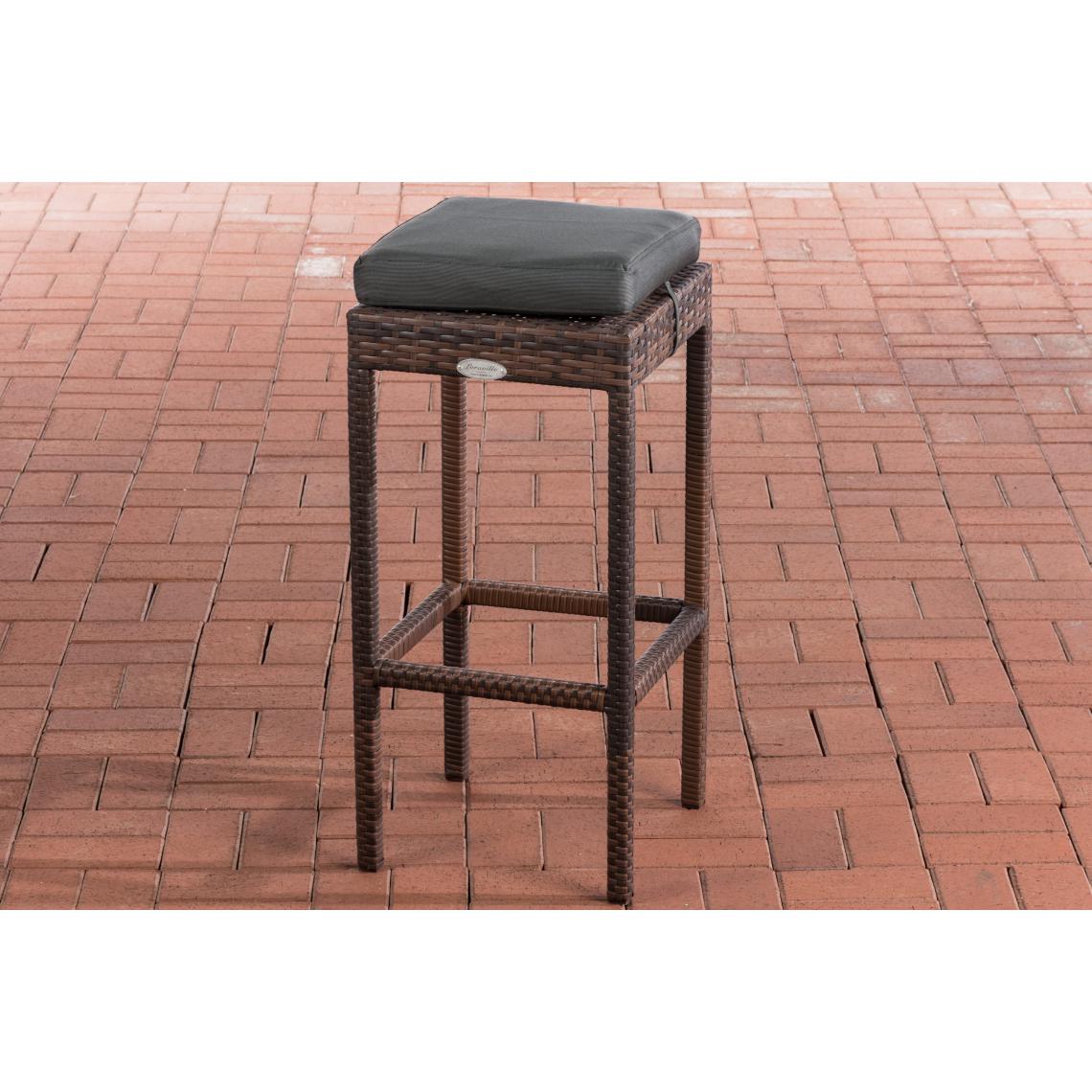 Icaverne - Admirable Tabouret de bar ligne Washington anthracite couleur marron marbré - Ensembles tables et chaises