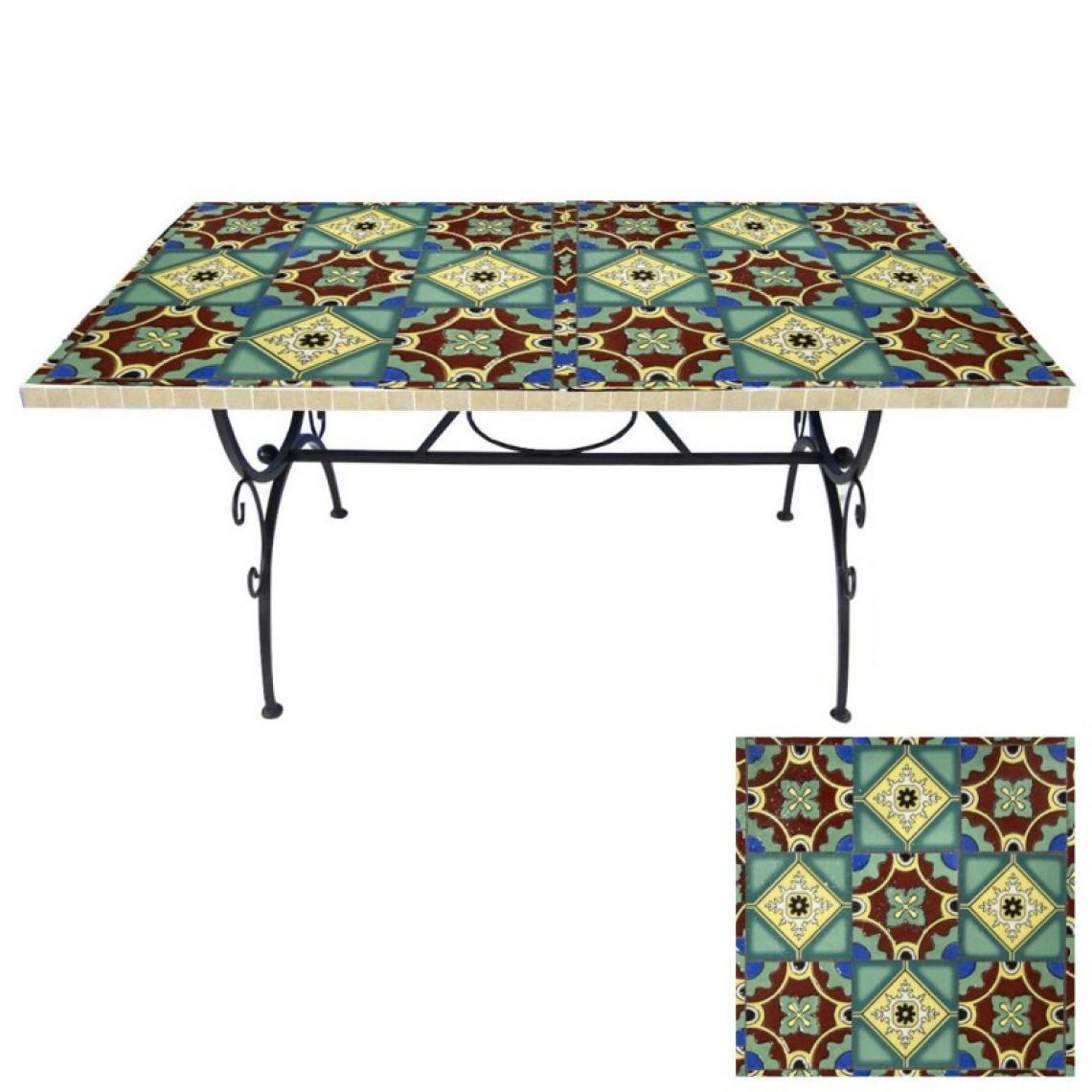 Webmarketpoint - Mobilier de jardin table mosaïque cm 80 x 160 xh 75 - Tables de jardin